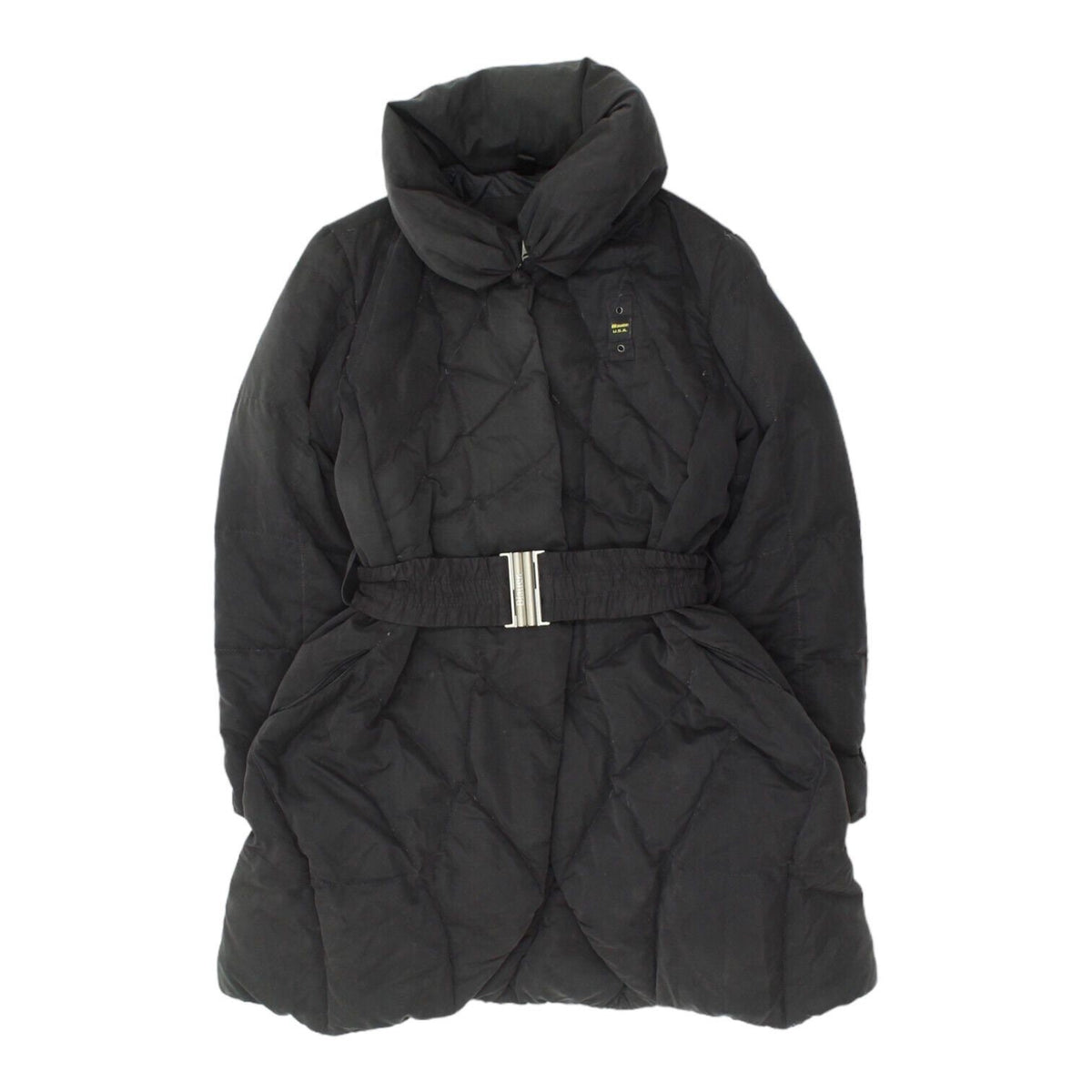 Blauer Womens Long Black Belted Popper Coat Vintage Designer Padded Jacket VTG Graphic Tee – Warm & Stylish · Trending Graphic Apparel