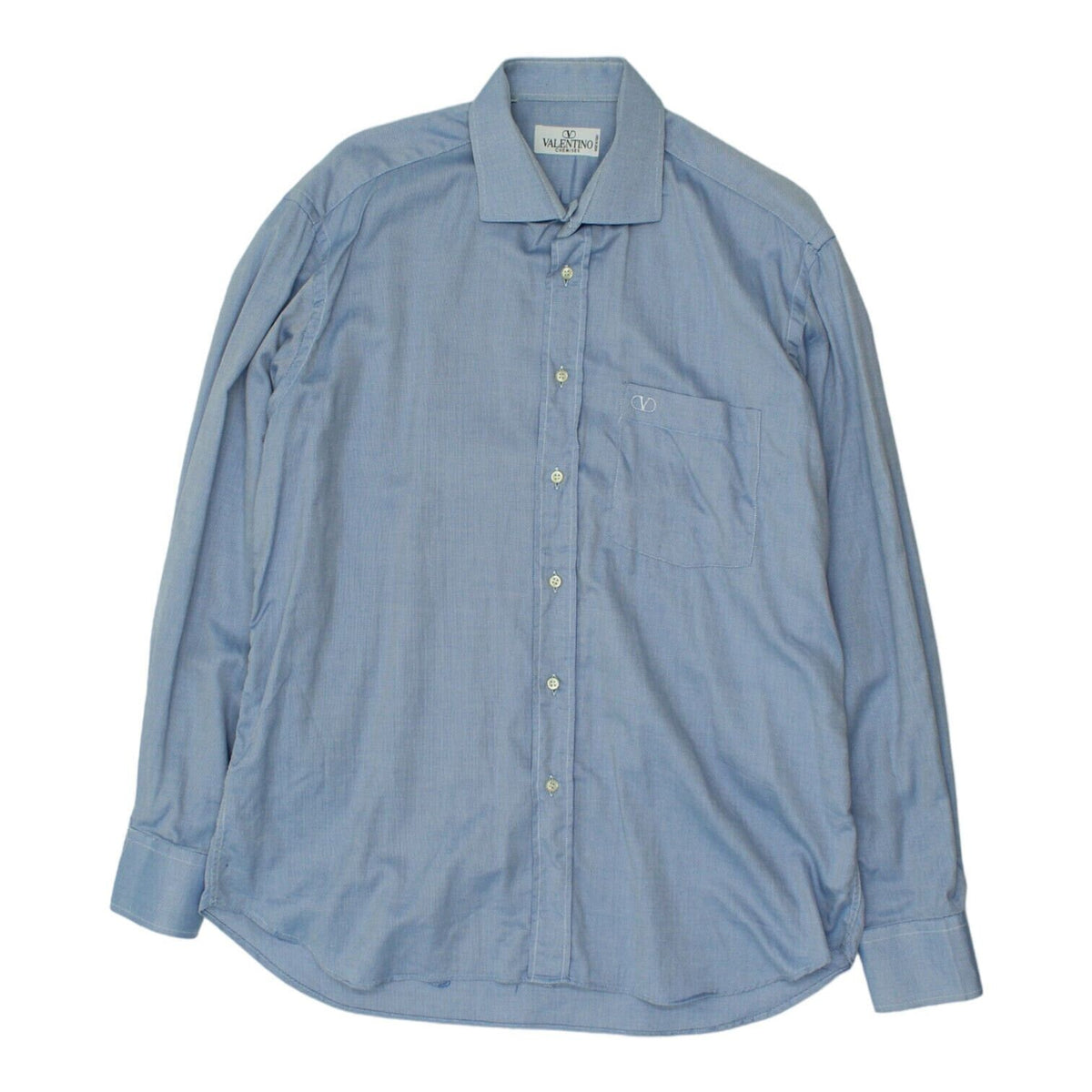 Valentino Chemises Mens Blue Button Up Spread Collar Shirt Vintage Designer Graphic Tee – Easygoing Wear · High-Quality Print