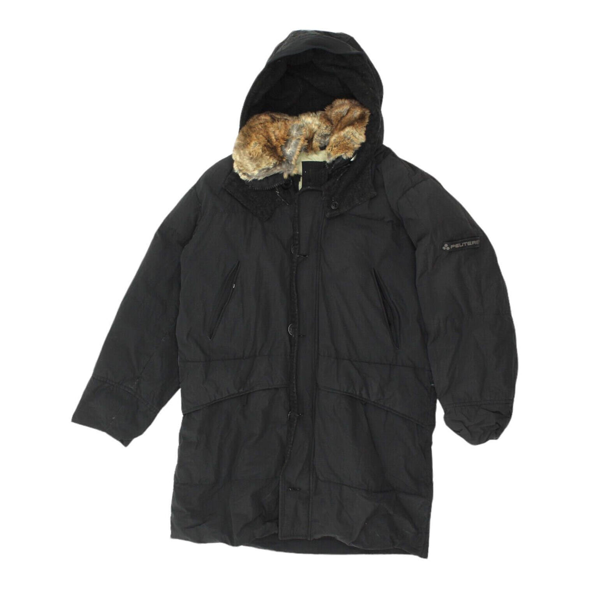 Peuterey Mens Black Fur Trim Padded Coat Vintage Designer Hooded Jacket VTG Graphic Tee – Soft Feel · Must-Have Style