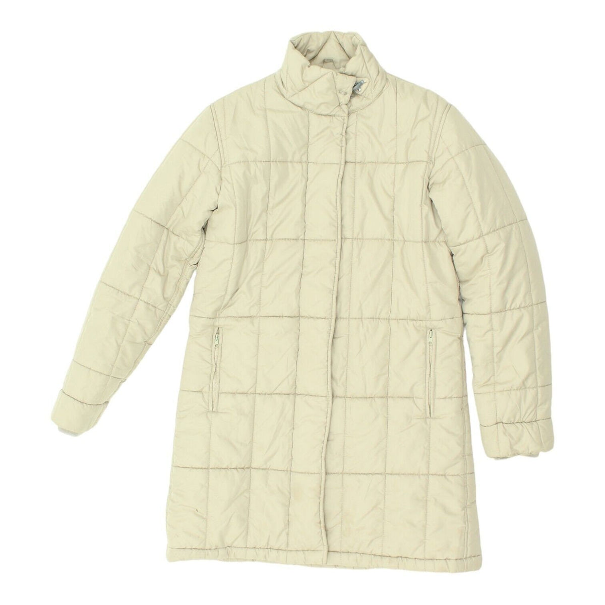 Fay Womens Beige Mid Length Quilted Coat Vintage High End Designer Padded VTG Graphic Tee – Fan Favorite · Must-Have Style