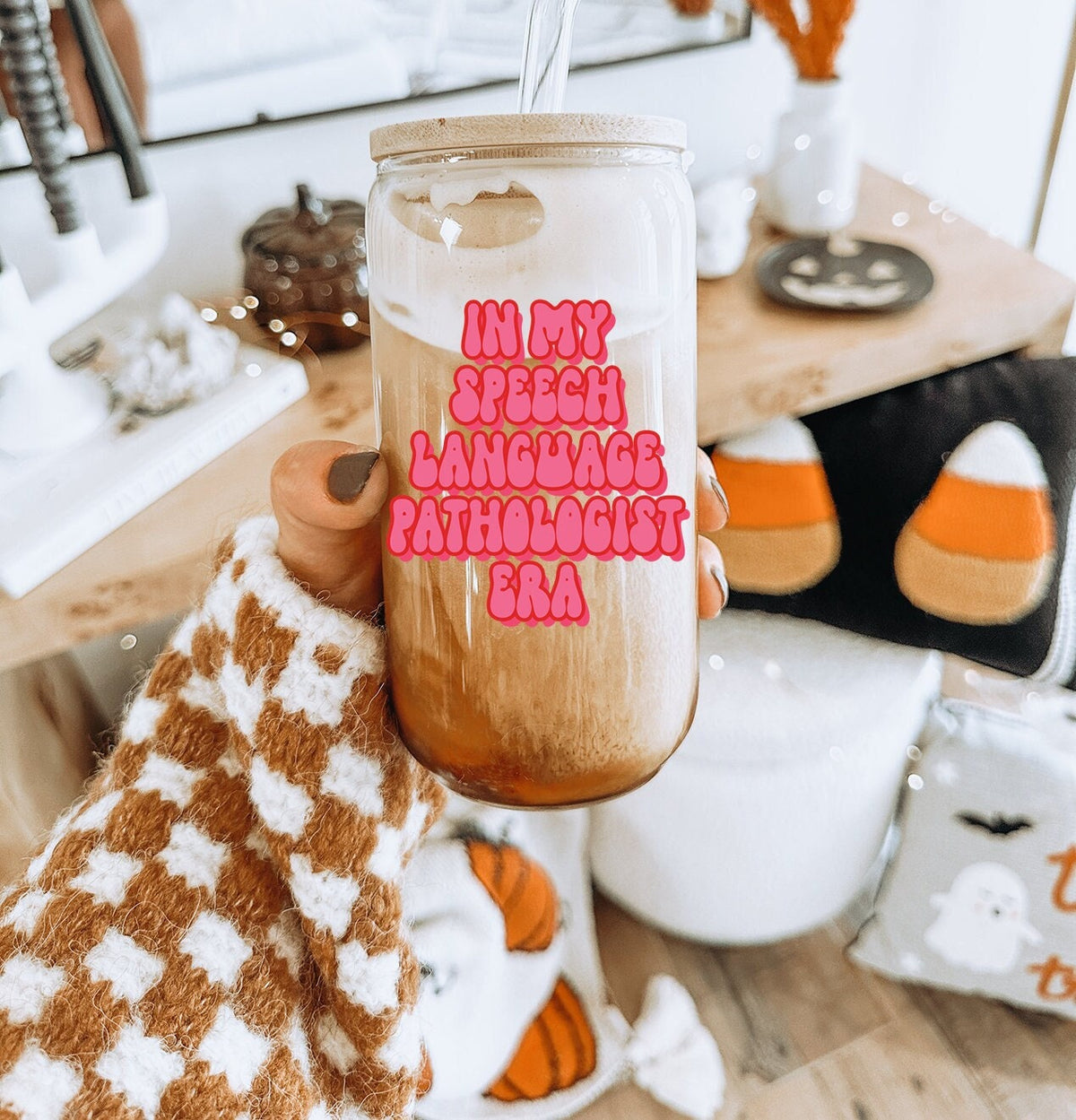 Speech Language Pathologist SLP Graduation Glass Tumbler Gifts Reusable Cup For Her Best Friend Bamboo Lid Straw Iced Coffee Soda Can Graphic Tee – Warm & Stylish · Great Gift For Fans