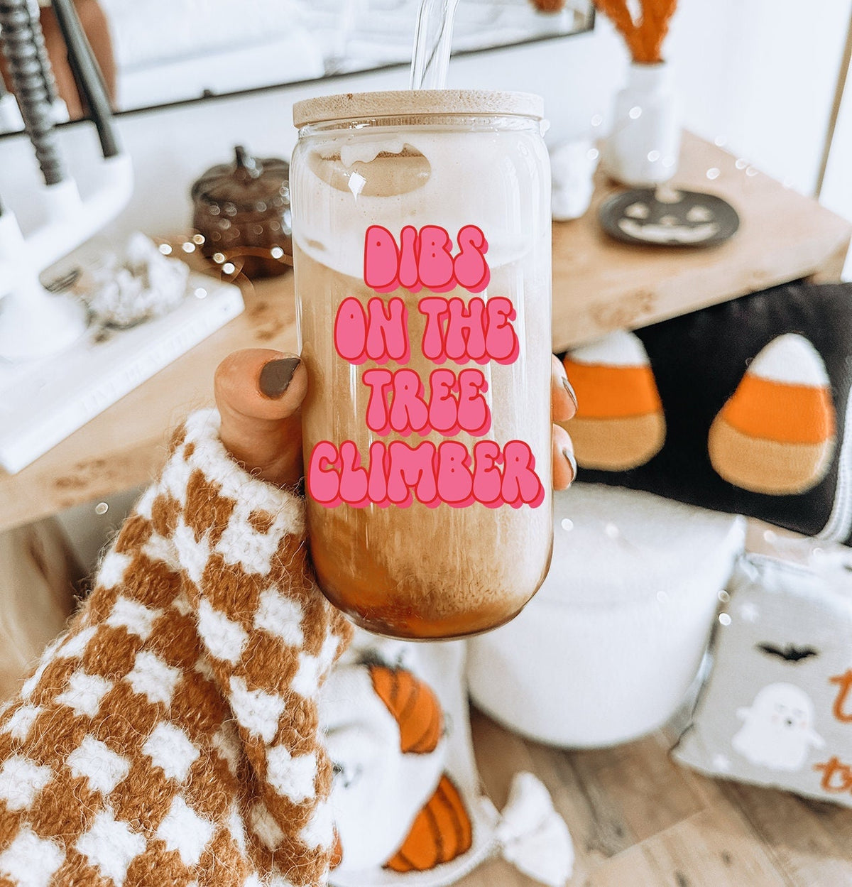 Tree Climber Climbing Wife Husband Girlfriend Anniversary Glass Tumbler Gift Reusable Cup For Her Bamboo Lid Straw Iced Coffee Soda Can Graphic Tee – Feel-Good Design · Top Pick For Any Outfit