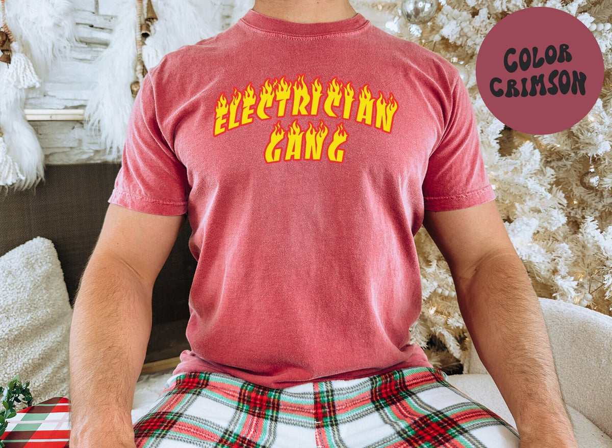 Electrician Gang Graduation Shirt Gifts COMFORT COLORS Tshirt Crew Neck Tee Crewneck Short Sleeve Men Women Graphic Tee – Bold Style · High-Quality Print