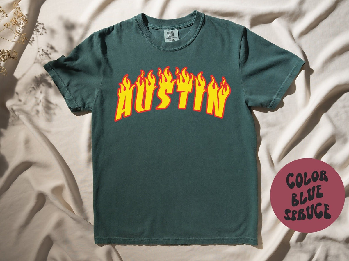 Austin Texas TX Shirt Gifts COMFORT COLORS Tshirt Crew Neck Tee Crewneck Short Sleeve Men Women Graphic Tee – Easygoing Wear · Must-Have Style