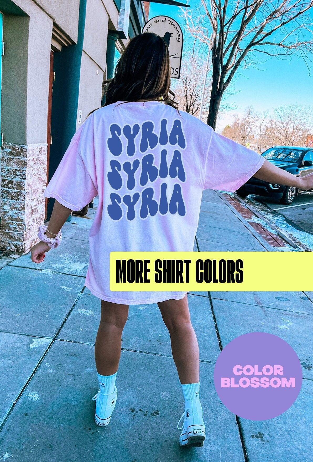 Syria BACK Print Shirt Gifts COMFORT COLORS Tshirt Crew Neck Tee Crewneck Short Sleeve Men Women Graphic Tee – Fan Favorite · Must-Have Style