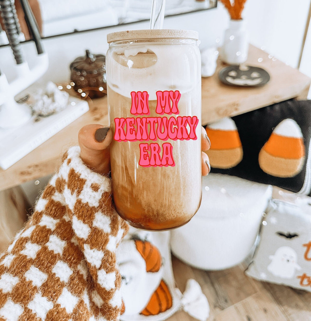 Kentucky Era Moving Away Glass Tumbler Gifts Mug Reusable Cup Bamboo Lid Straw Iced Coffee Soda Can Graphic Tee – Warm & Stylish · Trending Graphic Apparel