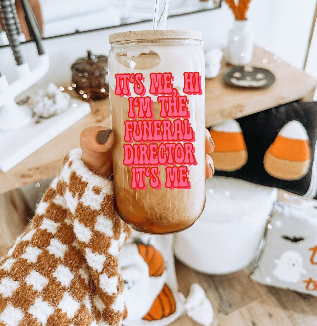 Funeral Director Glass Tumbler Gifts Mug Reusable Cup Bamboo Lid Straw Iced Coffee Soda Can Graphic Tee – Everyday Comfort · Trending Graphic Apparel