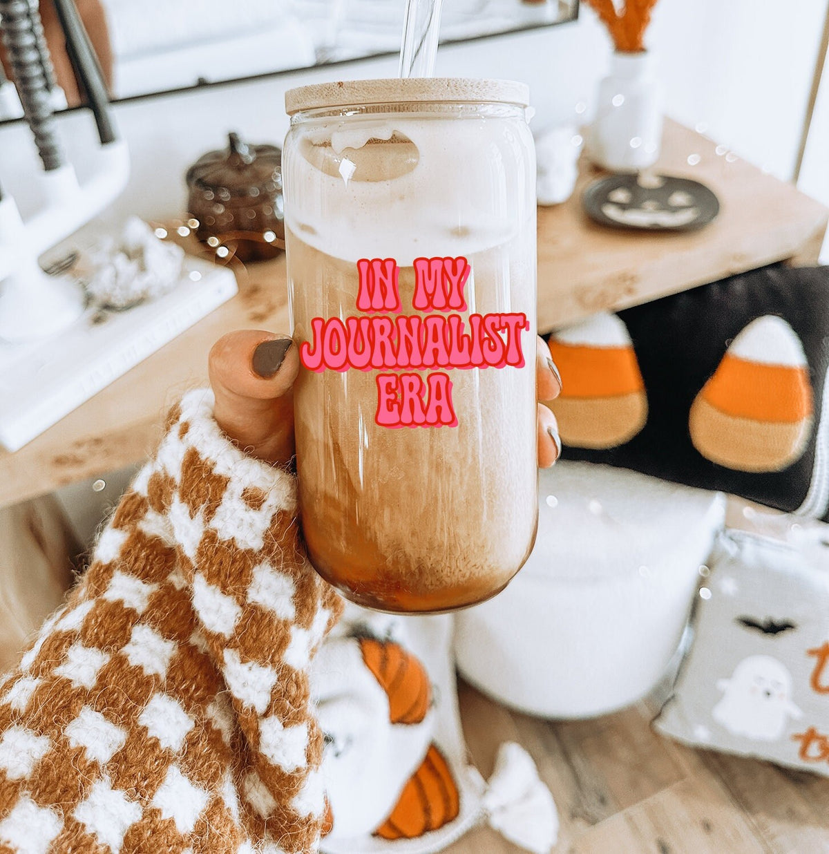 Journalist Journalism Graduation Glass Tumbler Gifts Mug Reusable Cup Bamboo Lid Straw Iced Coffee Soda Can Graphic Tee – Soft Feel · Top Pick For Any Outfit