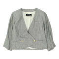 Louis Feraud Womens Grey Collarless Blazer Jacket Vintage High End Designer Graphic Tee – Everyday Comfort · Top Pick For Any Outfit
