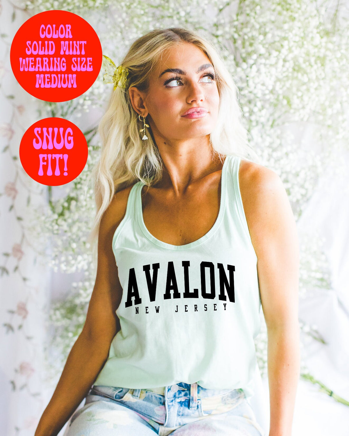 Avalon New Jersey Tank Top Gifts Racerback Shirt Sleeveless Women39s Tank Top – Bold Style · Top Pick For Any Outfit