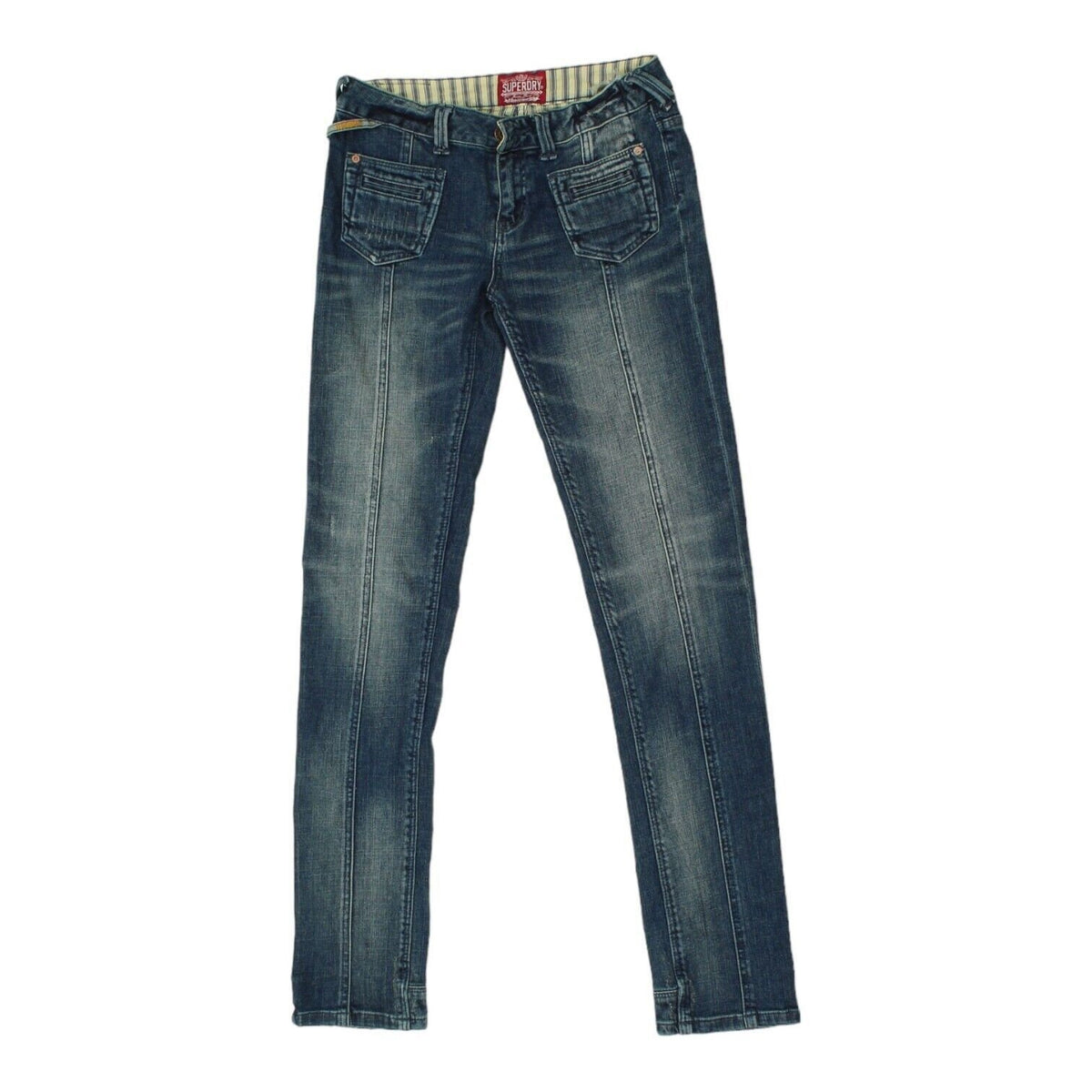Superdry Womens Blue Skinny Slim Leg Jeans Vintage Designer Denim VTG Graphic Tee – Fan Favorite · Must-Have Style