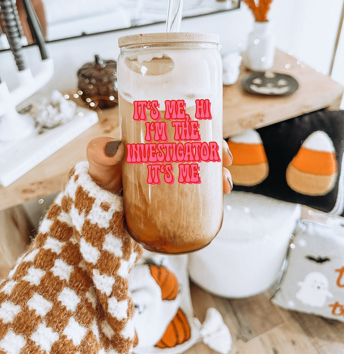Investigator Glass Tumbler Gifts Mug Reusable Cup Bamboo Lid Straw Iced Coffee Soda Can Graphic Tee – Feel-Good Design · Great Gift For Fans