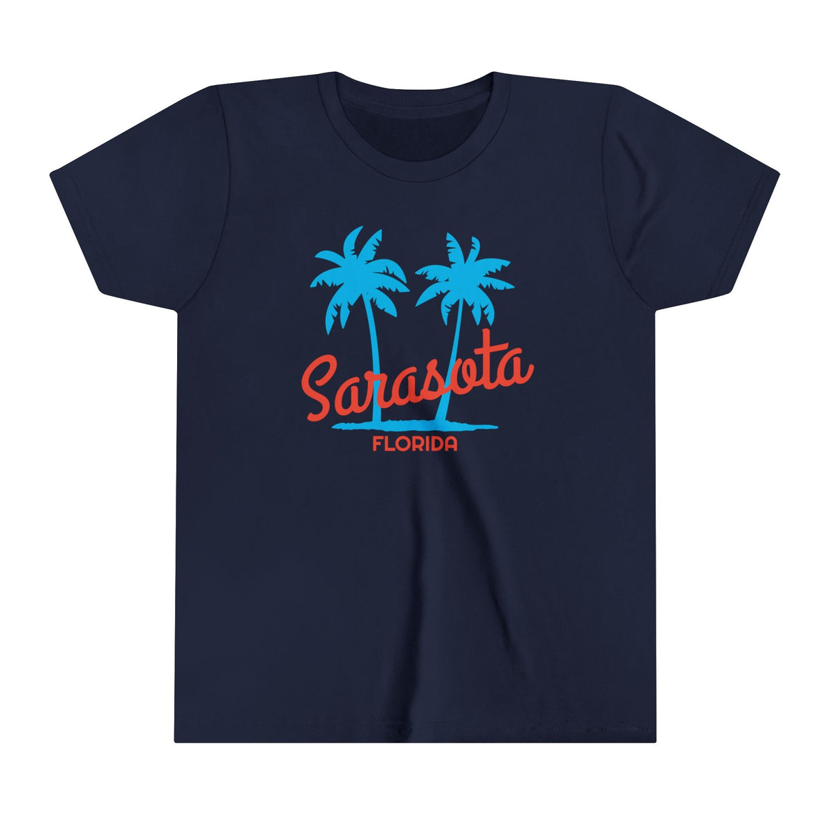 Sarasota Florida Youth Shirt Retro Palm Tree Sarasota Kid39s TShirt Personalization Available Graphic Tee – Easygoing Wear · Trending Graphic Apparel