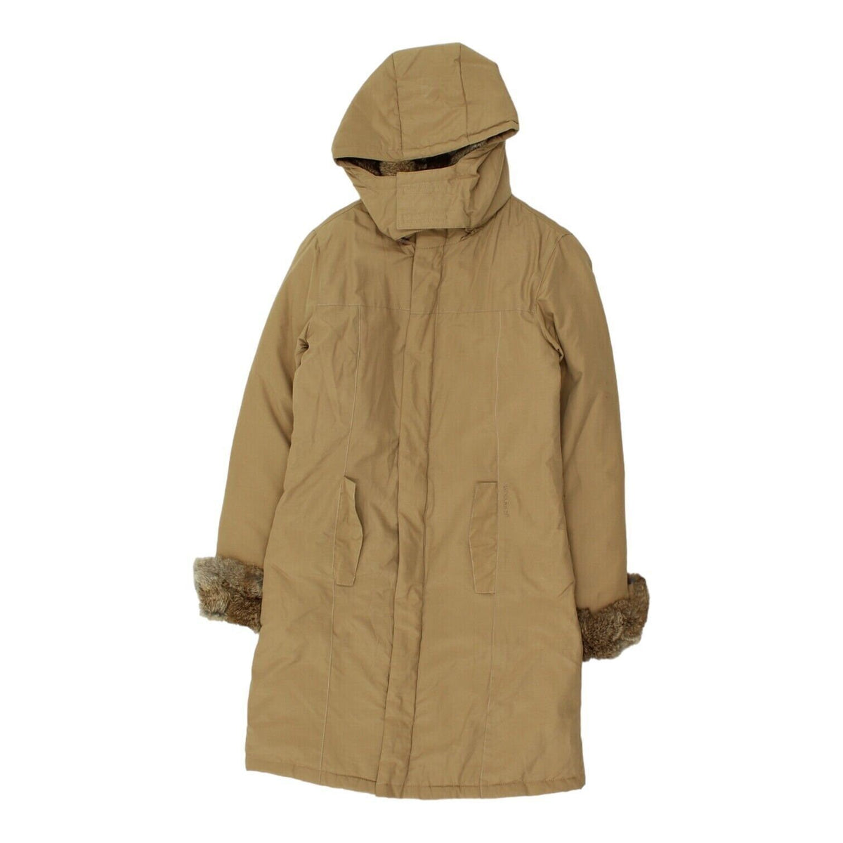 Woolrich Mens Beige Fur Trim Hooded Boulder Coat Vintage Designer Padded VTG Graphic Tee – Fan Favorite · High-Quality Print