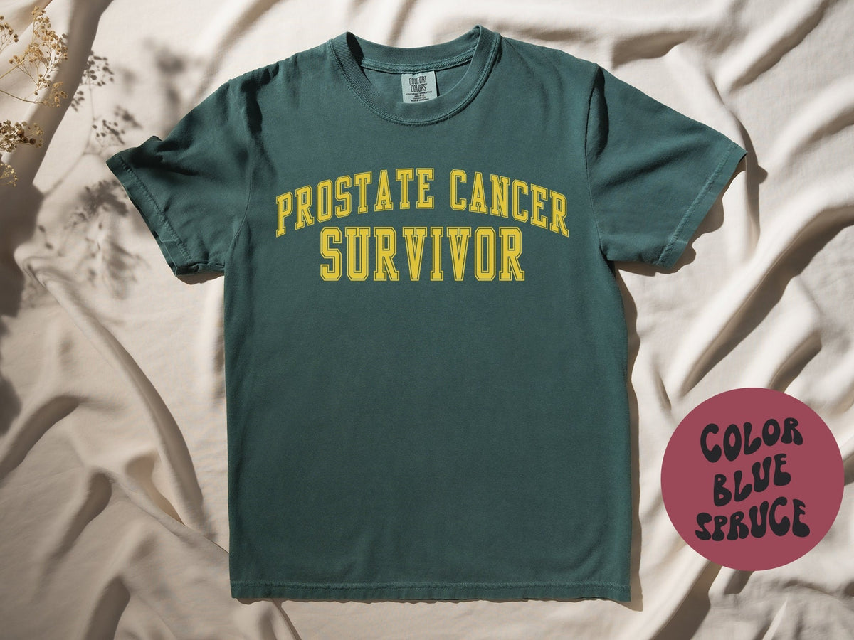 Prostate Cancer Survivor Shirt Gifts COMFORT COLORS Tshirt Crew Neck Tee Crewneck Short Sleeve Men Women Graphic Tee – Bold Style · Must-Have Style
