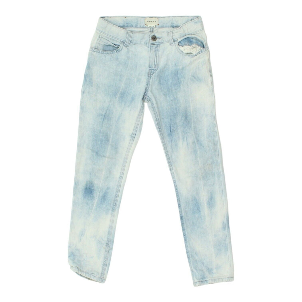 Gucci Kids Blue Acid Wash Slim Leg Jeans Vintage Boys Girls Designer Denim VTG Graphic Tee – Bold Style · High-Quality Print