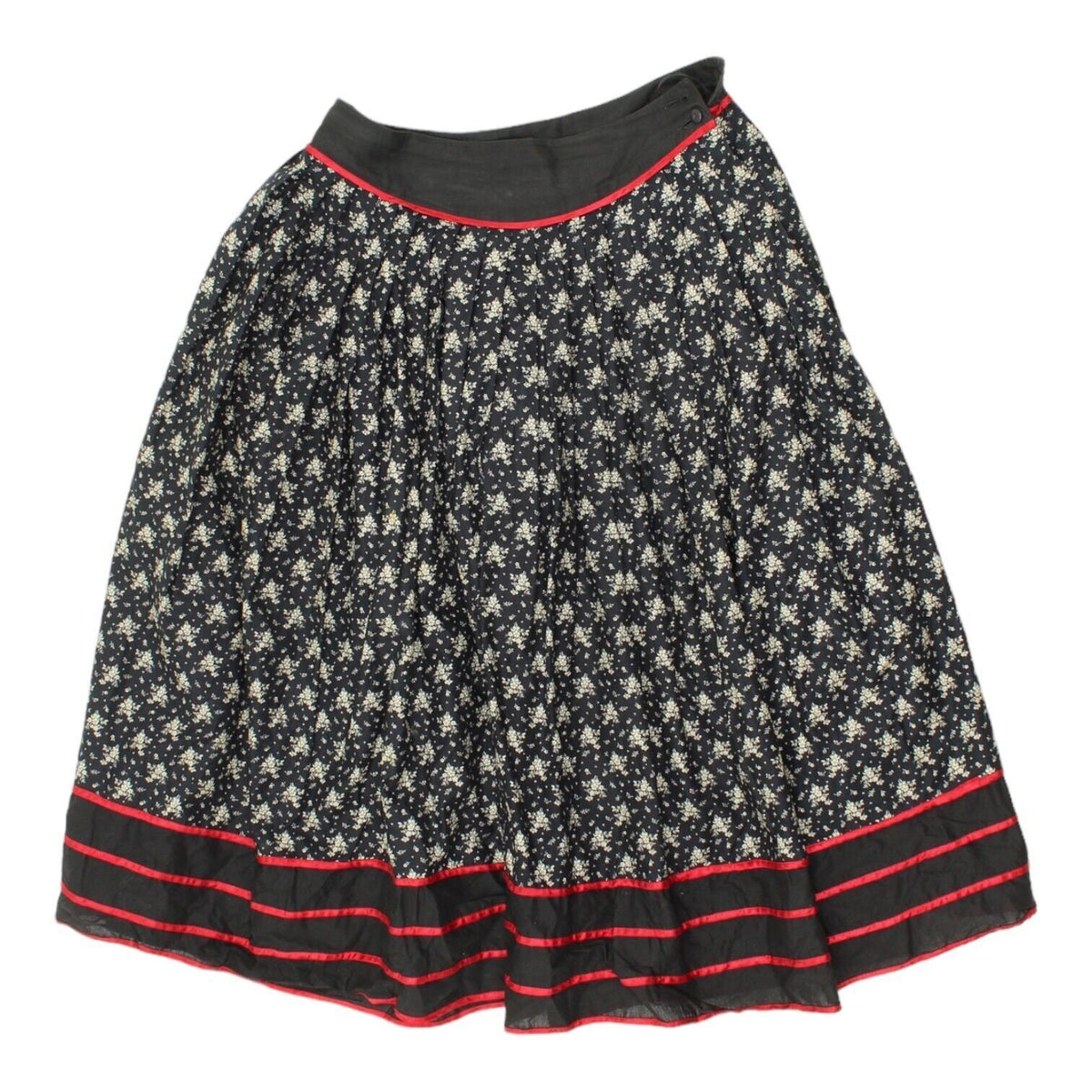 Byblos Womens Black Patterned Pleated Midi Skirt Vintage High End Designer VTG Graphic Tee – Soft Feel · High-Quality Print