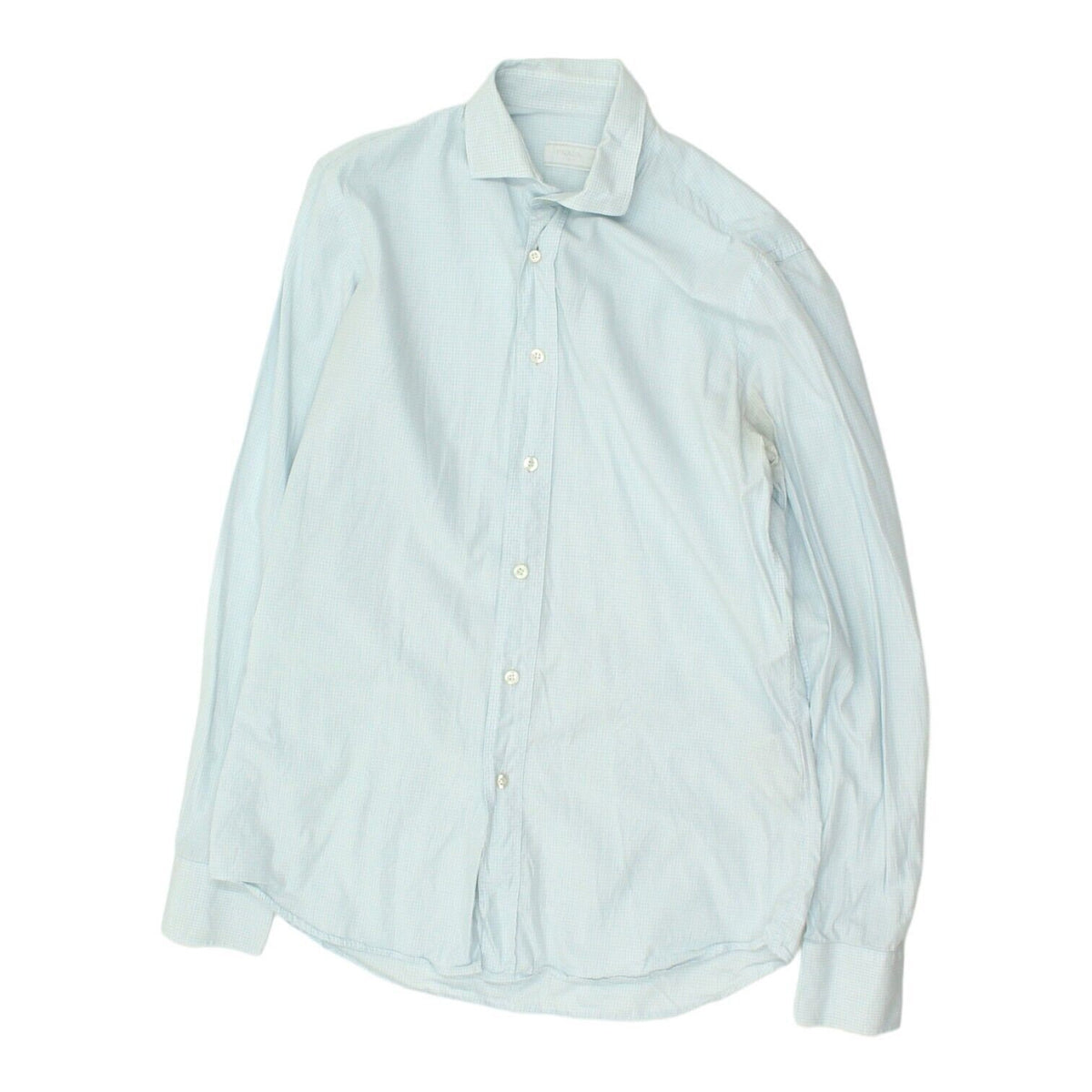 Prada Mens Light Blue Button Up Shirt Vintage High End Designer Formal VTG Graphic Tee – Everyday Comfort · High-Quality Print