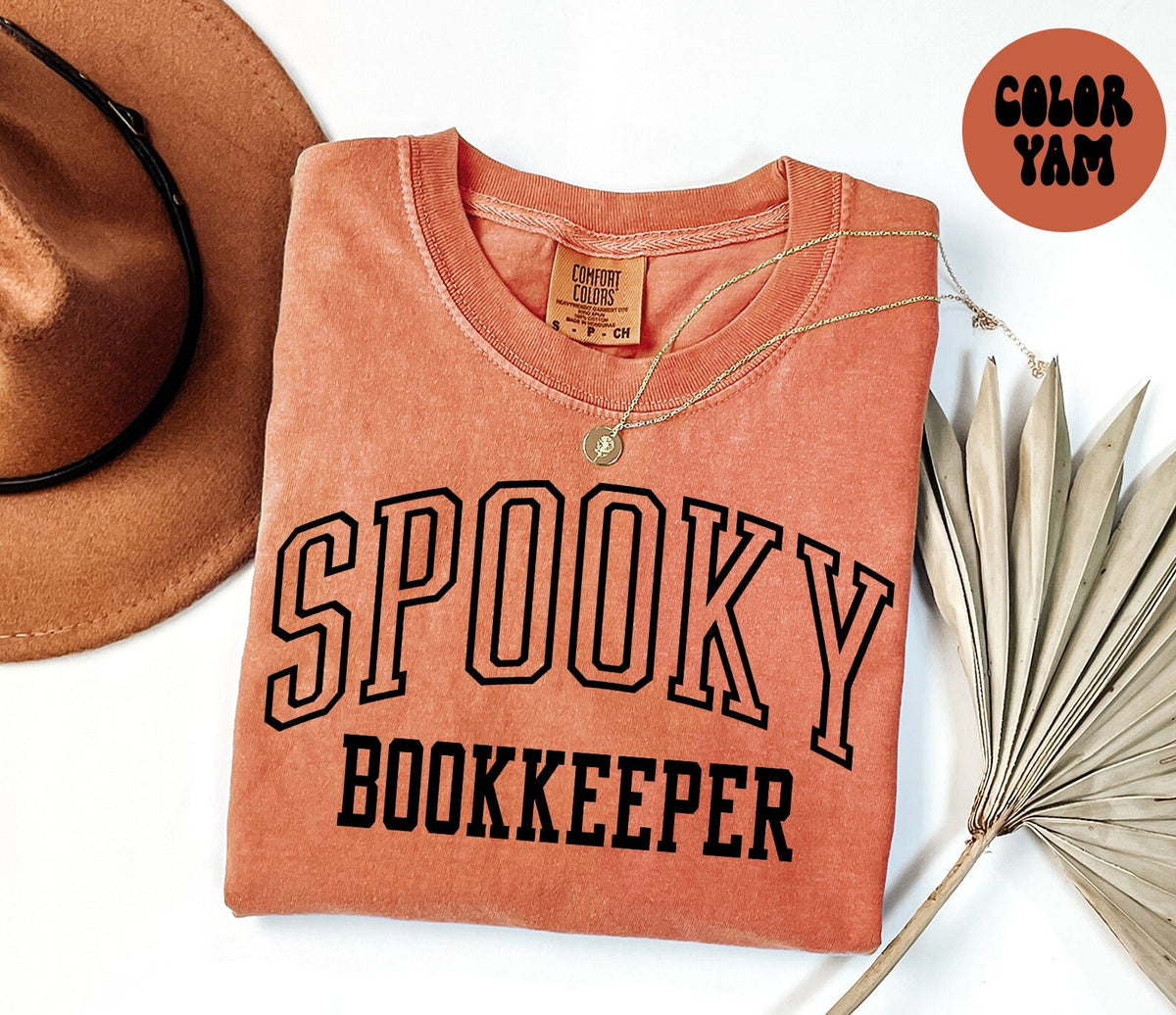 Spooky BOOKKEEPER Halloween Fall Autumn Shirt Gifts Comfort Colors Tshirt Back to School Crewneck Tee Crewneck Costume Graphic Tee – Bold Style · Great Gift For Fans