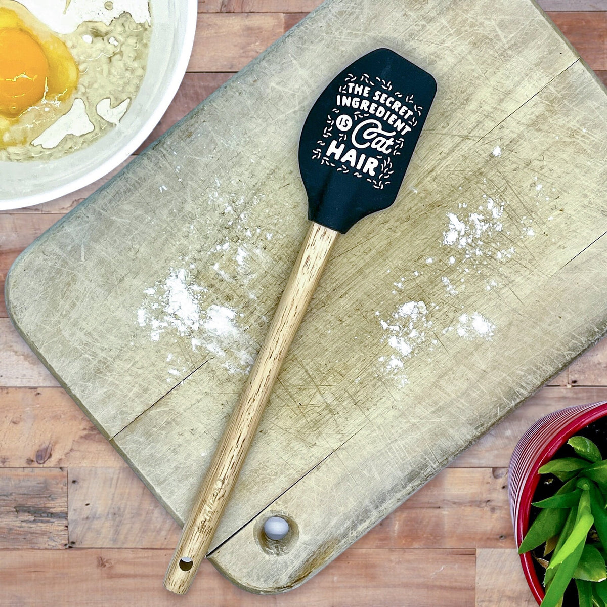 Silicone Kitchen Spatula Cooking Tool Delicious Meals Secret Ingredient is Cat Hair Baker Gifts Housewarming Gifts Bridal Shower Gift Graphic Tee – Bold Style · Perfect For Daily Wear