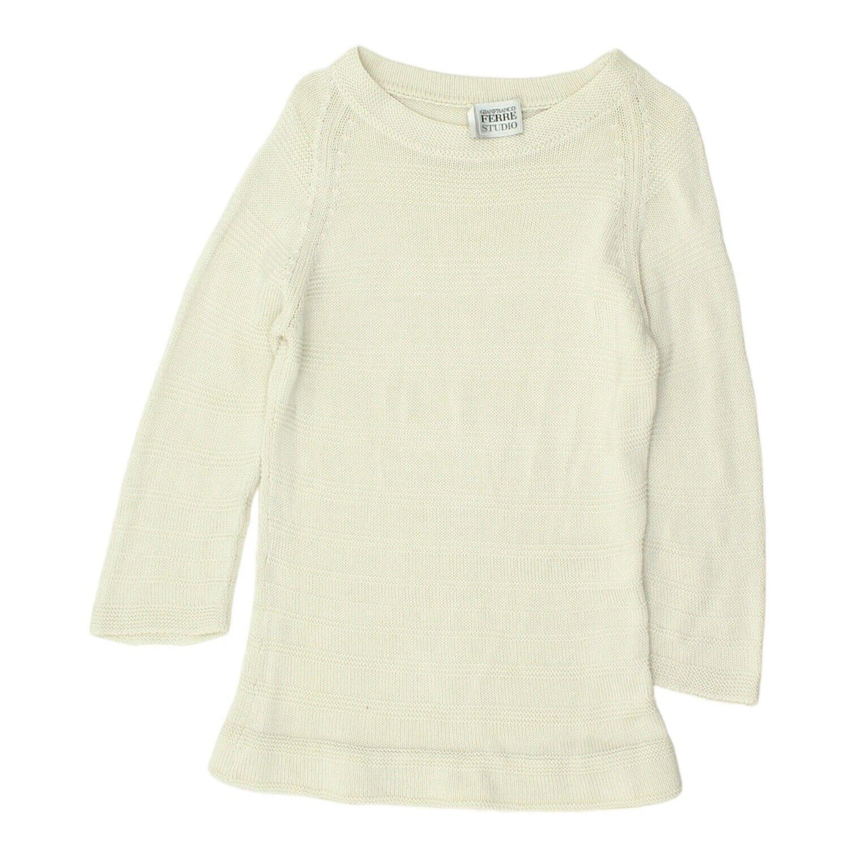 Gianfranco Ferre Studio Womens White Knit Jumper Vintage Designer Sweater VTG Graphic Tee – Cozy Vibes · Must-Have Style