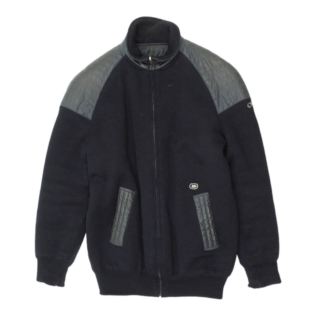 Ouragan Mens Navy Quilted Reversible Knit Jacket Vintage High End Sailing VTG Graphic Tee – Warm & Stylish · Top Pick For Any Outfit