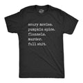 Scary Movies Pumpkin Spice Flannels Murder Fall Shit Fall Shirts Unisex Shirts Funny Fall Shirts Pumpkin Spice Season PSL Graphic Tee – Premium Graphic · Great Gift For Fans