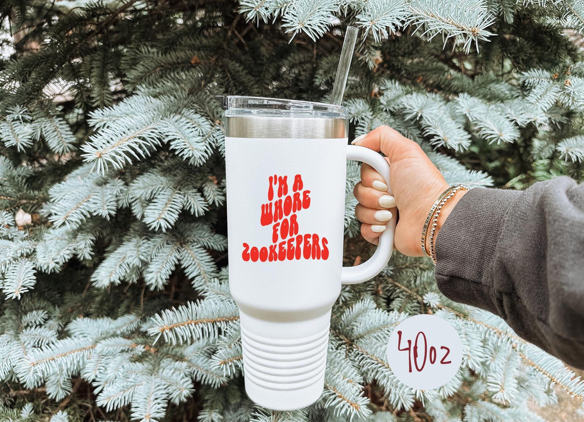 Zookeeper Wife Husband Tumbler 40oz Cup With Straw Gifts Insulated Cup Travel Mug Graphic Tee – Fan Favorite · Great Gift For Fans