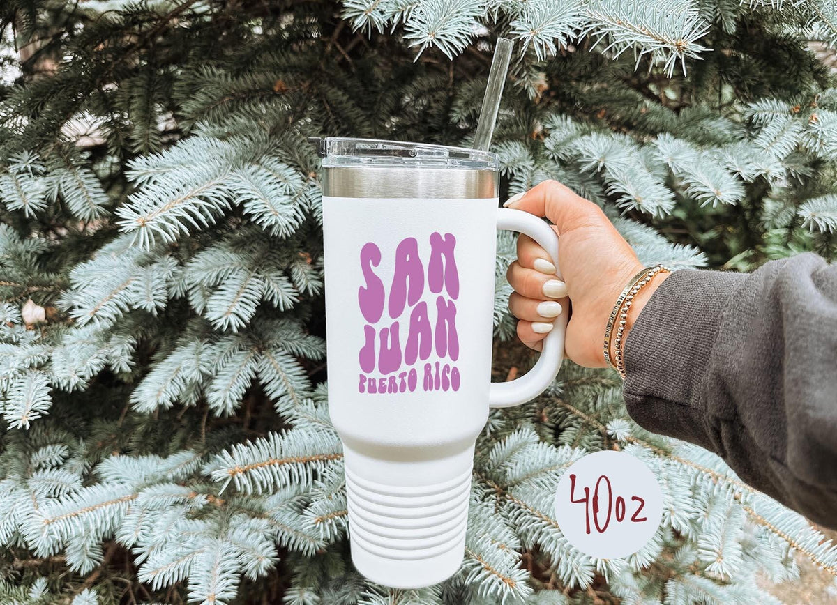 San Juan Puerto Rico Tumbler 40oz Cup With Straw Gifts Insulated Cup Travel Mug Graphic Tee – Premium Graphic · Perfect For Daily Wear