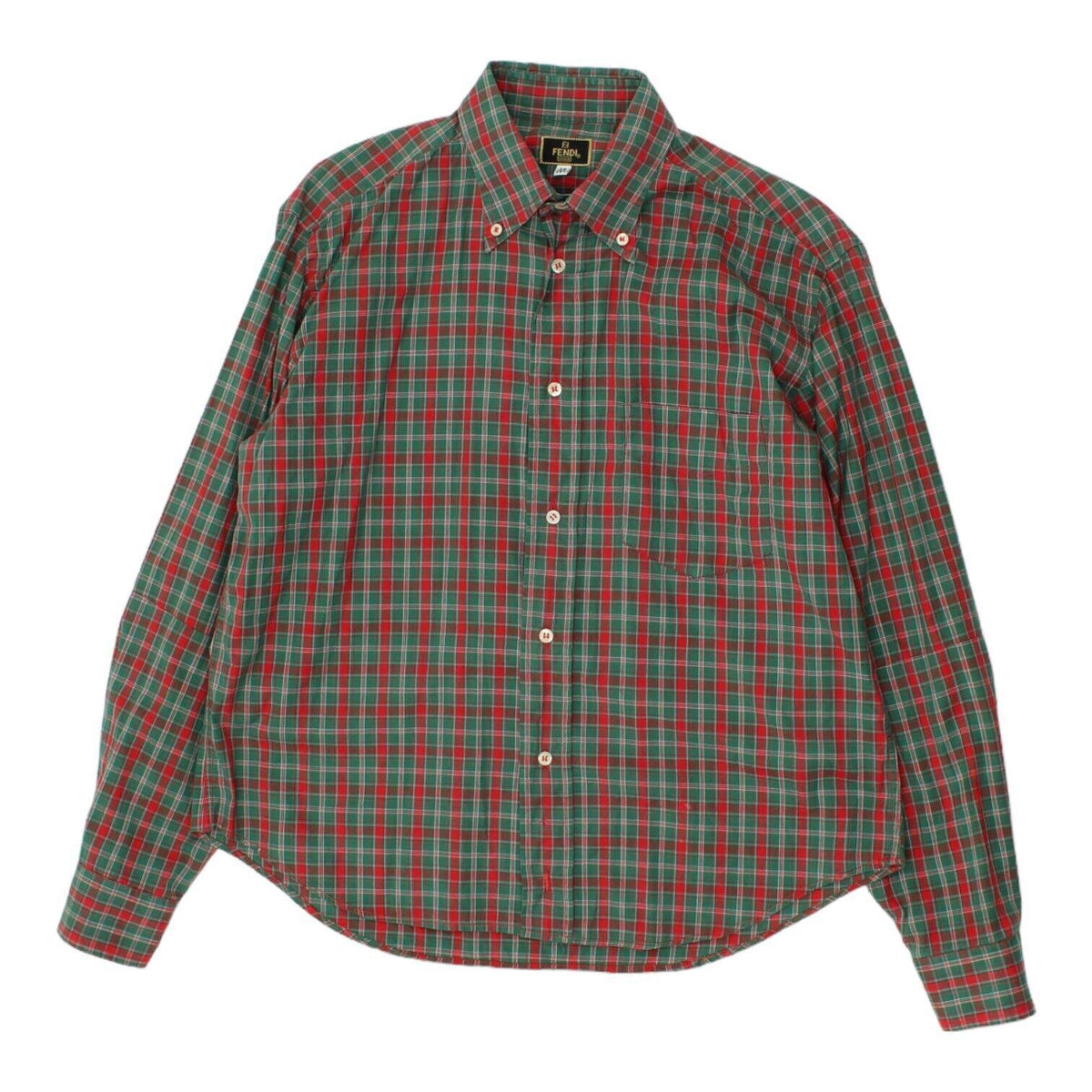 Fendi Mens Red Green Check Button Down Collar Shirt Vintage Designer VTG Graphic Tee – Premium Graphic · Perfect For Daily Wear