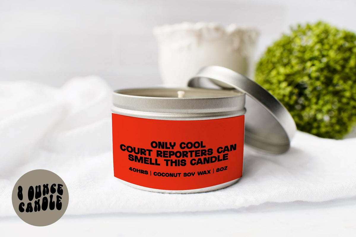 Court Reporter Candle Gifts Tin Coconut Soy Wax Scented Aromatherapy Vanilla Coffee Home Office Decor Graphic Tee – Premium Graphic · Top Pick For Any Outfit