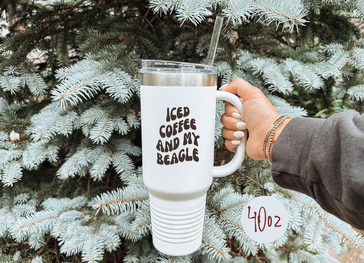 Beagle Dog Mom Tumbler 40oz Cup Gifts With Straw Insulated Cup Travel Mug Graphic Tee – Warm & Stylish · Great Gift For Fans