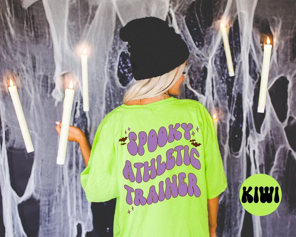 Athletic Trainer Spooky Halloween Bats Shirt Gifts Back of Tshirt Tees TShirt Unisex Funny Birthday Gift Women Men Graphic Tee – Soft Feel · Great Gift For Fans
