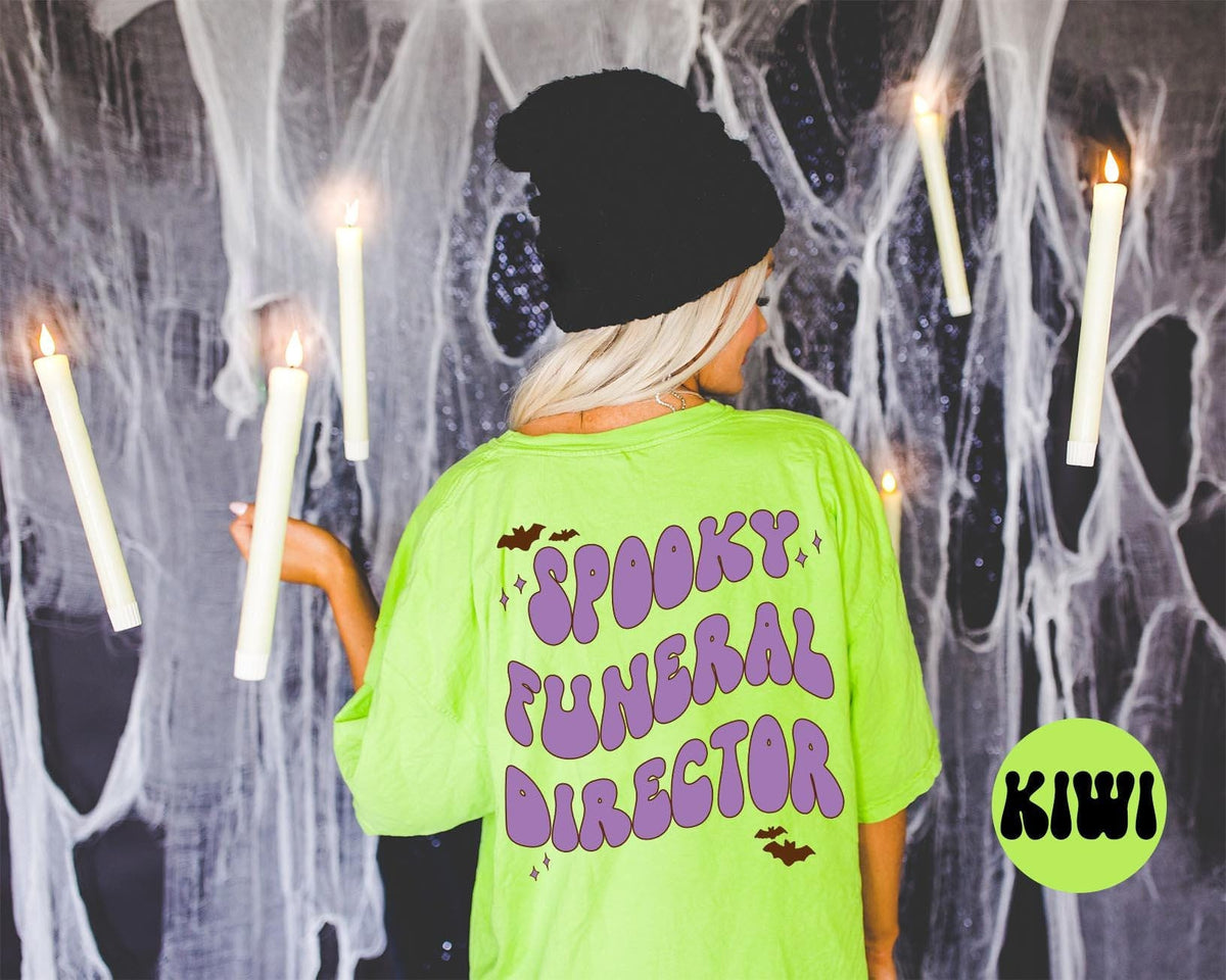 Funeral Director Spooky Halloween Bats Shirt Gifts Back of Tshirt Tees TShirt Unisex Funny Birthday Gift Women Men Graphic Tee – Premium Graphic · Top Pick For Any Outfit