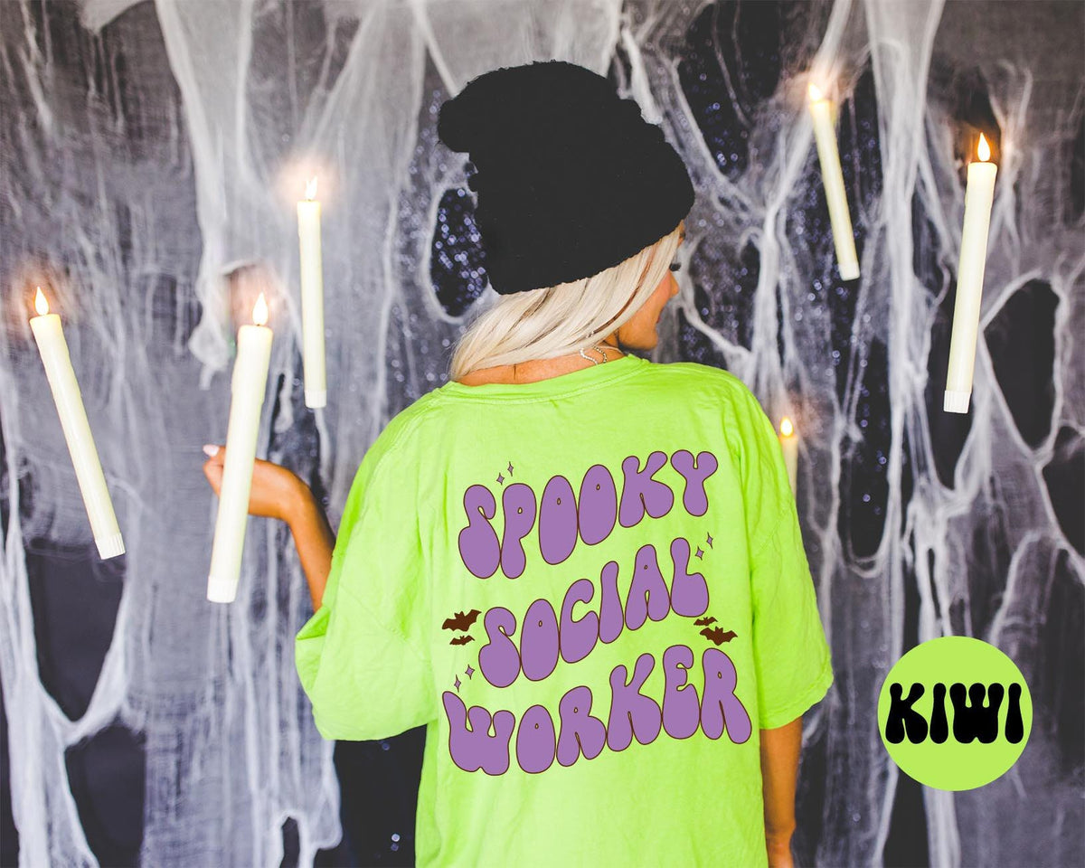 Social Worker Spooky Halloween Bats Shirt Gifts Back of Tshirt Tees TShirt Unisex Funny Birthday Gift Women Men Graphic Tee – Feel-Good Design · Trending Graphic Apparel