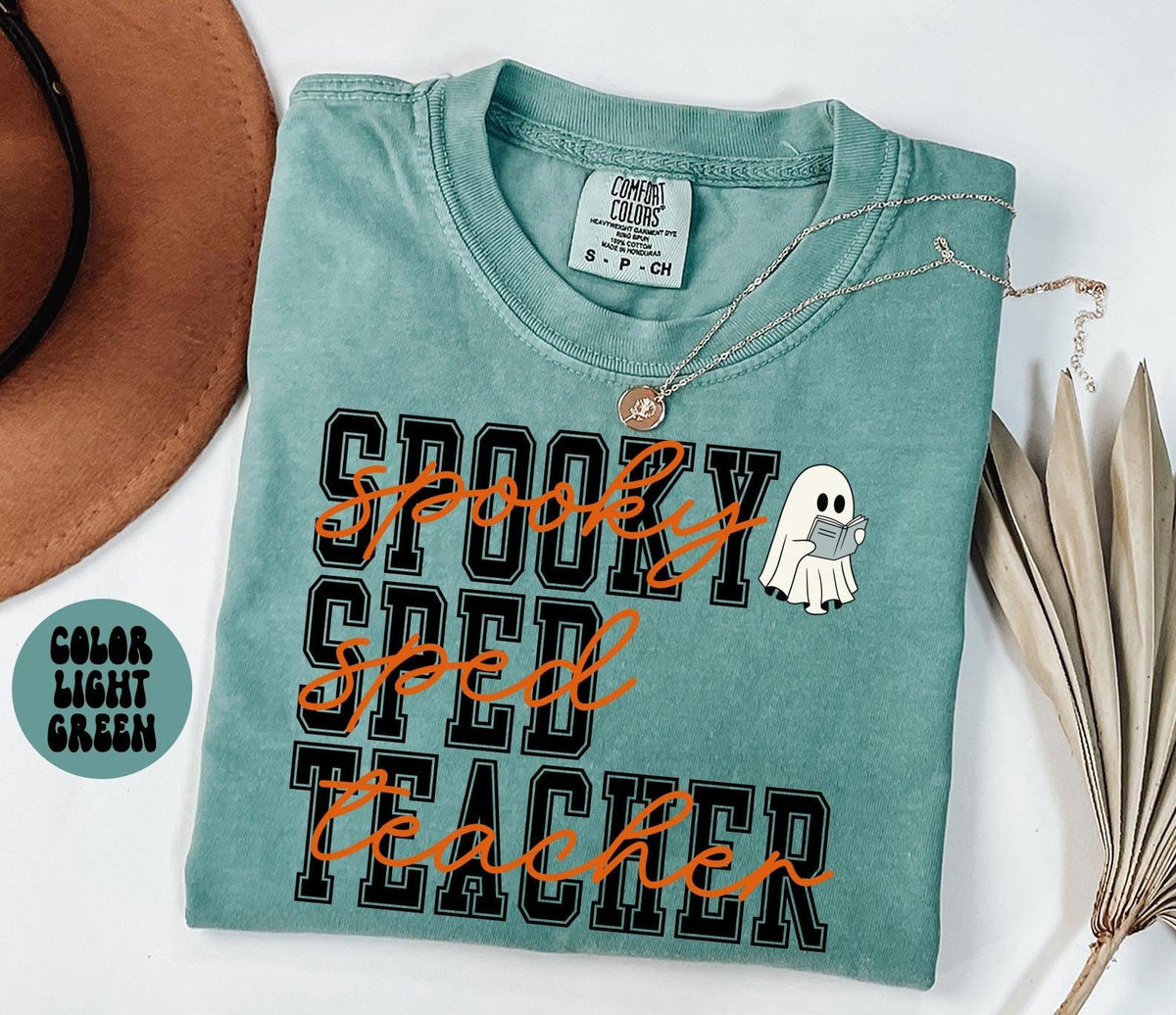 SPED Teacher Spooky Halloween Shirt Gifts Comfort Colors Tshirt Crewneck Tee Crew Neck Men Women Graphic Tee – Easygoing Wear · Perfect For Daily Wear