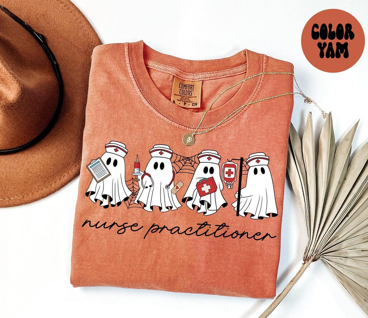Nurse Practitioner NP Halloween Ghost Shirt Gifts Comfort Colors Tshirt Crewneck Tee Crew Neck Men Women Graphic Tee – Fan Favorite · Great Gift For Fans