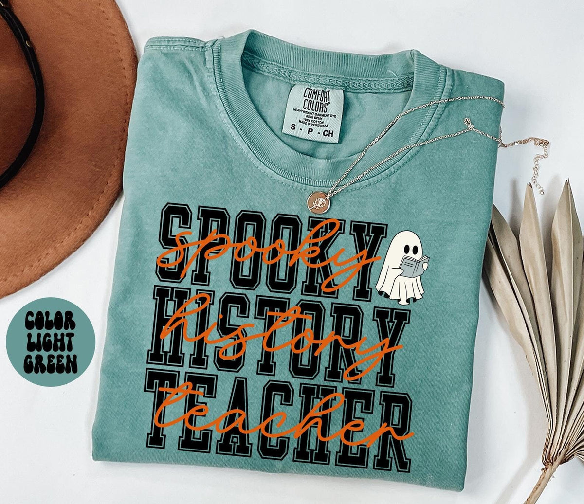 HISTORY Teacher Spooky Halloween Shirt Gifts Comfort Colors Tshirt Crewneck Tee Crew Neck Men Women Graphic Tee – Premium Graphic · Great Gift For Fans