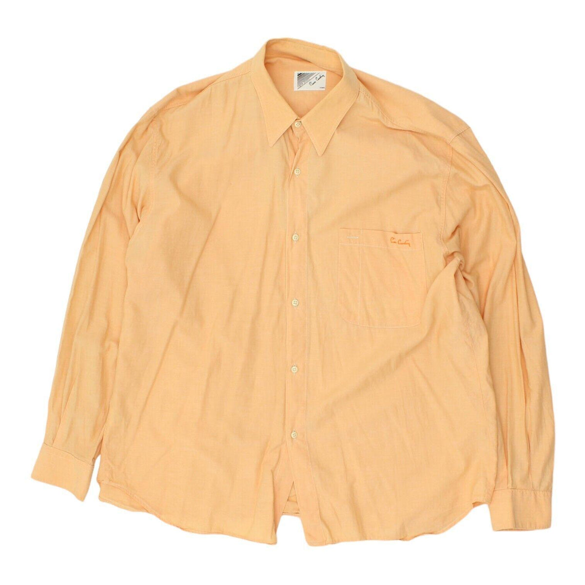 Pierre Cardin Mens Orange Button Up Shirt Vintage High End Designer Formal VTG Graphic Tee – Warm & Stylish · High-Quality Print