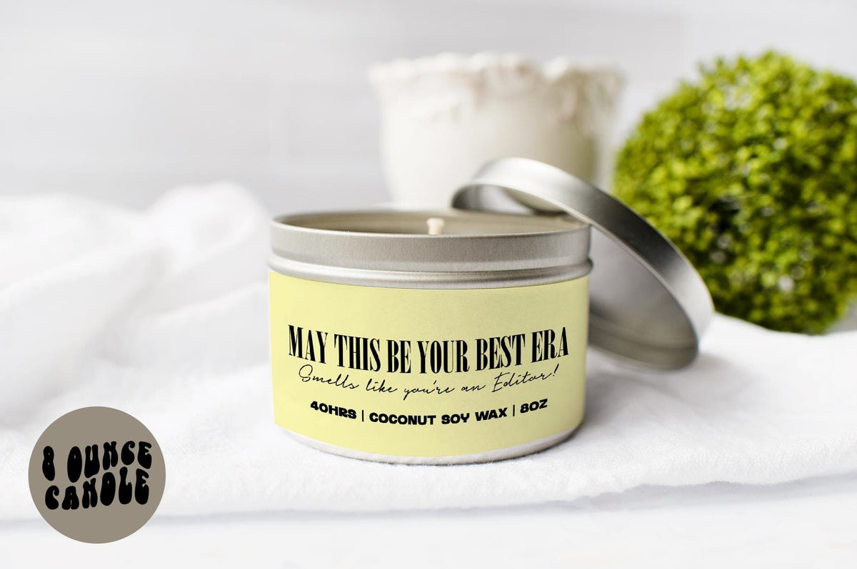 Editor Era Candle Gifts Tin Coconut Soy Wax Scented Aromatherapy Vanilla Coffee Home Office Decor Graphic Tee – Everyday Comfort · Top Pick For Any Outfit
