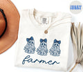 Farmer French Blue Toile Halloween Ghosts Coquette Floral Shirt Gifts Comfort Colors Tshirt Crewneck Tee Crew Neck Women Graphic Tee – Easygoing Wear · Great Gift For Fans