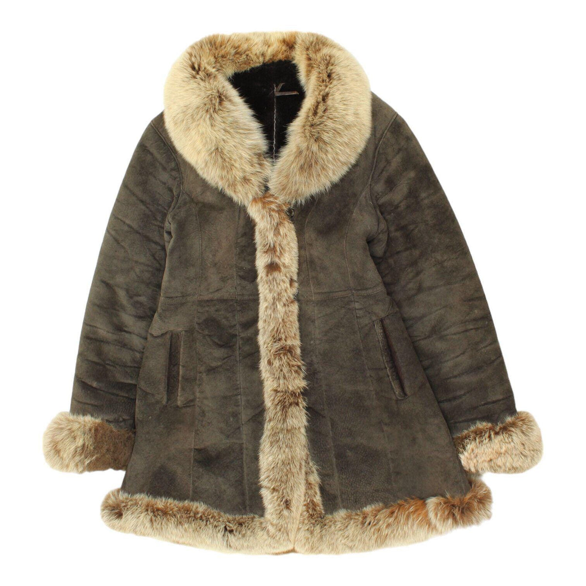 Anersea Leather Womens Real Fur Suede Brown Overcoat Vintage High End Coat VTG Graphic Tee – Cozy Vibes · Trending Graphic Apparel