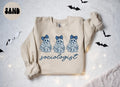 Sociologist Sociology French Blue Toile Halloween Ghosts Coquette Floral Sweatshirt Gifts for Her Funny Sweater Shirt Cozy Comfy Unique Sweatshirt – Soft Feel · Top Pick For Any Outfit