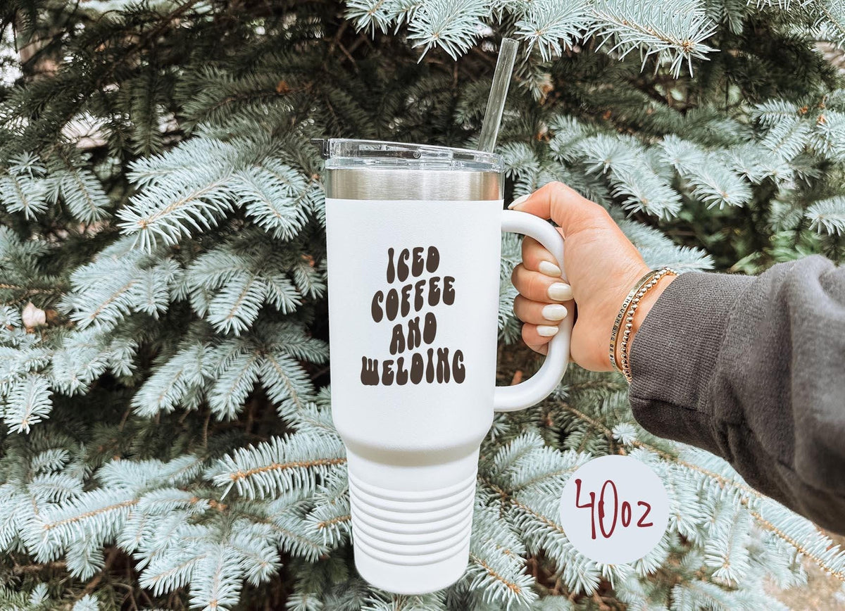 Welder Welding Tumbler 40oz Cup With Straw Gifts Insulated Cup Travel Mug Graphic Tee – Fan Favorite · Must-Have Style