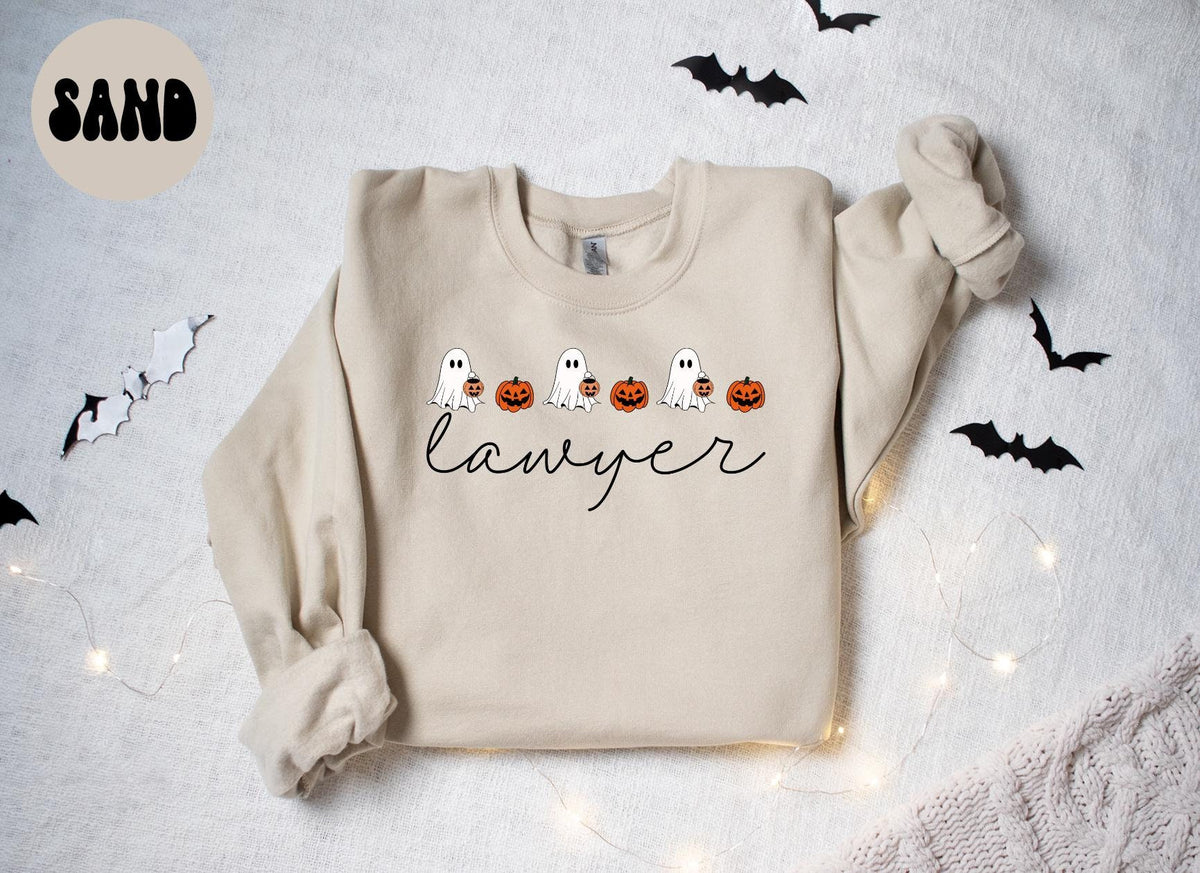 Lawyer Halloween Ghost Pumpkin Sweatshirt Gifts for Her Funny Sweater Shirt Cozy Comfy Unique Sweatshirt – Fan Favorite · High-Quality Print