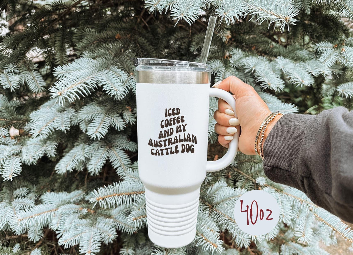 Australian Cattle Dog Mom Tumbler 40oz Cup Gifts With Straw Insulated Cup Travel Mug Graphic Tee – Aesthetic Look · High-Quality Print