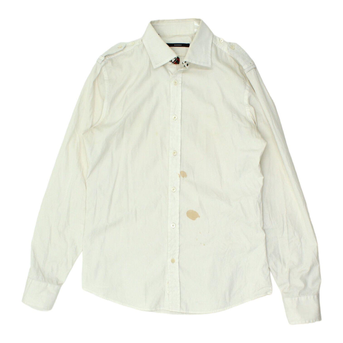 Gucci Mens White Epaulette Button Up Shirt Vintage High End Designer VTG Graphic Tee – Fan Favorite · Top Pick For Any Outfit
