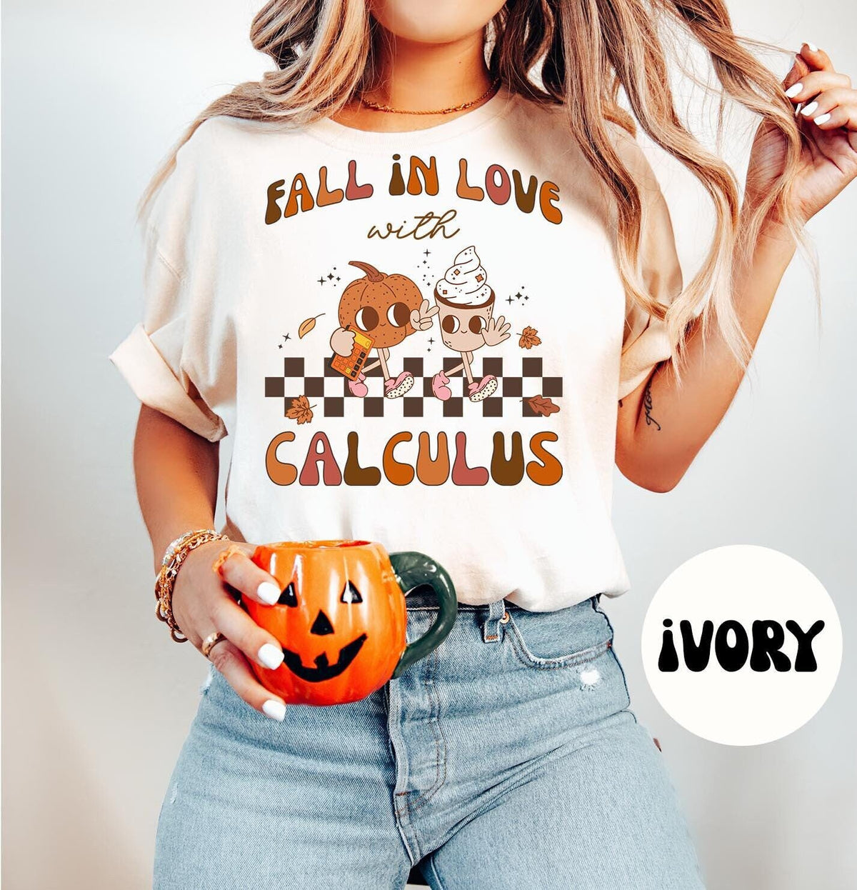 CALCULUS Teacher Groovy Pumpkin Retro Shirt Gifts Fall Shirt Comfort Colors Autumn Tshirt Crewneck Tee Crew Neck Men Women Graphic Tee – Easygoing Wear · Trending Graphic Apparel