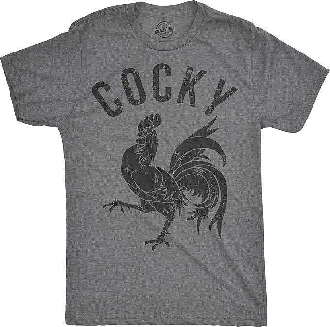 Mens Cocky Shirt Cockerel Shirt Mens Rooster Shirt Funny Bird Shirt Farm Owners Gift Cool Tees confident tee Graphic Tee – Fan Favorite · Great Gift For Fans