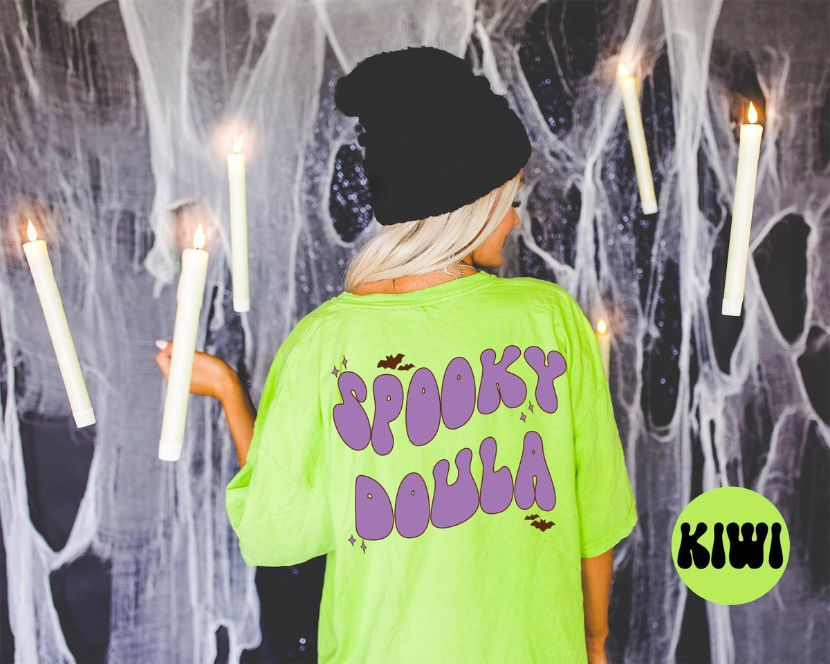 DOULA Spooky Halloween Bats Shirt Gifts Back of Tshirt Tees TShirt Unisex Funny Birthday Gift Women Men Graphic Tee – Bold Style · Perfect For Daily Wear